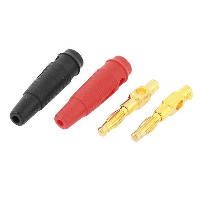 6 PCS Red & Black Insulated Banana Plug Audio Speaker Wire Connectors