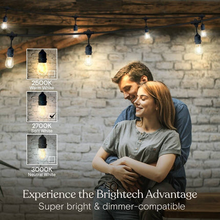 Ambience Pro 7-Light 24 ft Outdoor Plug-in S14 Edison String Lights 2700K