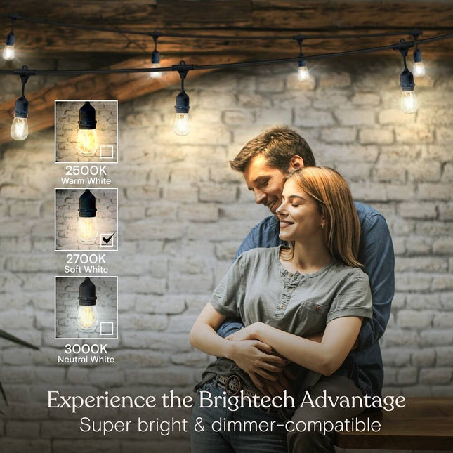 Ambience Pro 7-Light 24 ft Outdoor Plug-in S14 Edison String Lights 2700K