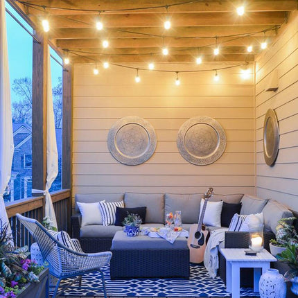 Ambience Pro 7-Light 24 ft Outdoor Plug-in S14 Edison String Lights 2700K