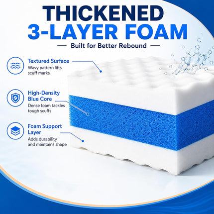 10PCS Boat Scuff Erasers, Thick Marine Cleaning Sponges for Vinyl, Decks & Fiberglass