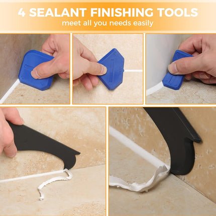 Silicone Sealant Tool – 3-in-1 Caulk Remover & Finishing Scraper for Home