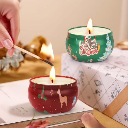 2PCS Christmas Scented Candles – 2.5oz Aromatherapy Gift Set for Women