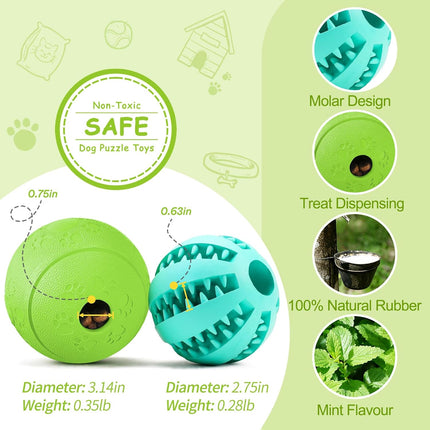 2 Pack Interactive Dog Puzzle Toys Treat Dispensing Ball for IQ Training