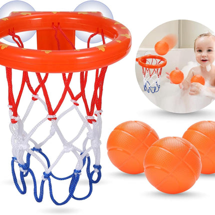 Bathtub Basketball Hoop – Bath & Shower Toy for Kids 4-8, 3 No-Hole Balls