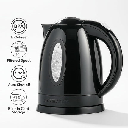 1.7L Fast Boiling Electric Kettle with Water Gauge and Removable Filter