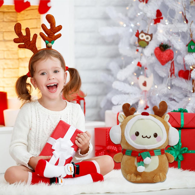 Christmas Deer Plush Toys – Stuffed Animal Pillow Holiday Home Decor