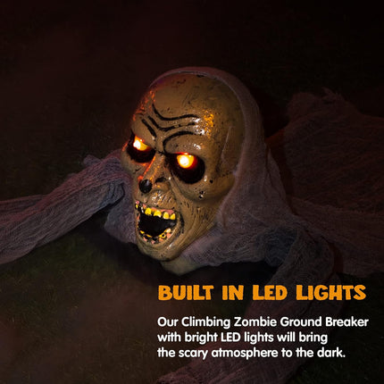 Zombie Halloween Groundbreaker Yard Decor, Sound & Flashing Eyes Graveyard Prop