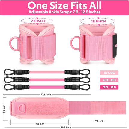 Ankle Resistance Bands with Cuffs: Glutes & Leg Workout Equipment for Women