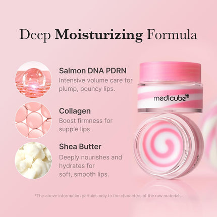 PDRN Lip Sleeping Mask 0.35oz, Salmon PDRN Collagen Shea Butter Overnight Lip Care