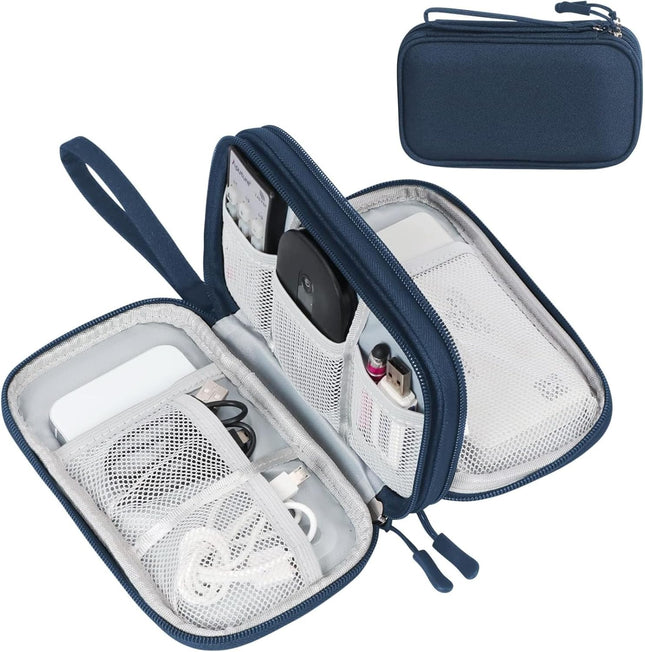 Electronic Organizer, Travel Cable Bag, Waterproof, Double Layer for Cords & Chargers
