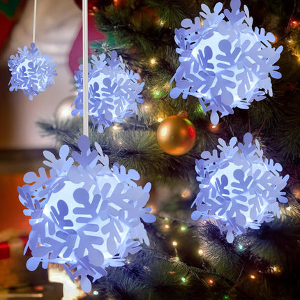 2-Pack Solar Garden Lights White Floating Snowflake Lights for Christmas Outdoor Decor