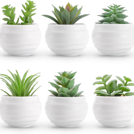 6-Piece Fake Succulent Plants – Bedroom, Living Room, Bathroom Decor