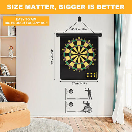 Dart Board Game Set with Magnetic Darts for Family Play and Game Room