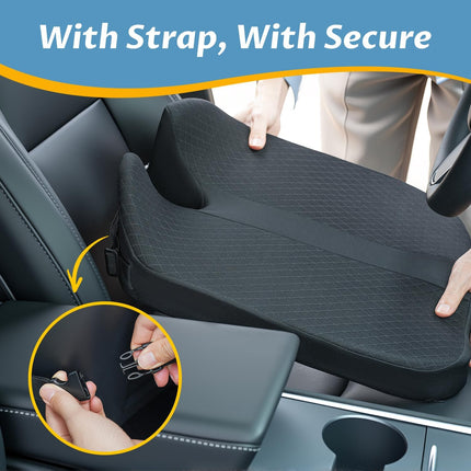 Heightening Car Seat Cushion for Better View, Lower Back Support for Long Trips