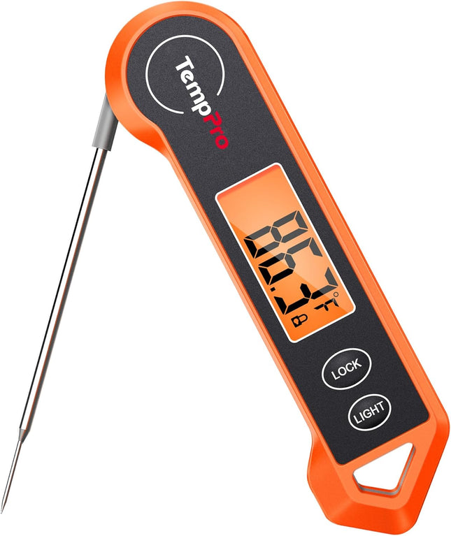 Digital Instant Read Meat Thermometer – Waterproof, Backlit for BBQ & Kitchen