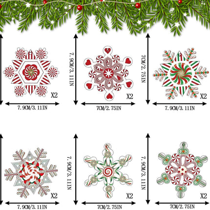 12pcs Wooden Snowflake Ornaments – Christmas Tree Hanging Décor Set