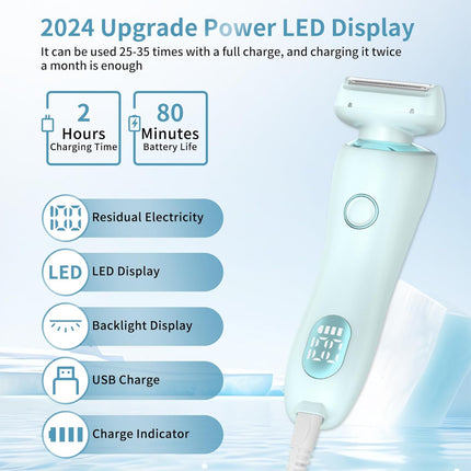 2-in-1 Women’s Electric Razor – Silk Glide Pro Shaver, Wet & Dry, Waterproof
