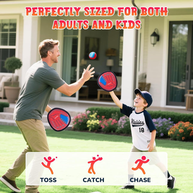 Kids Toss & Catch Set – Paddles, Baseball Glove, Yard & Beach Game