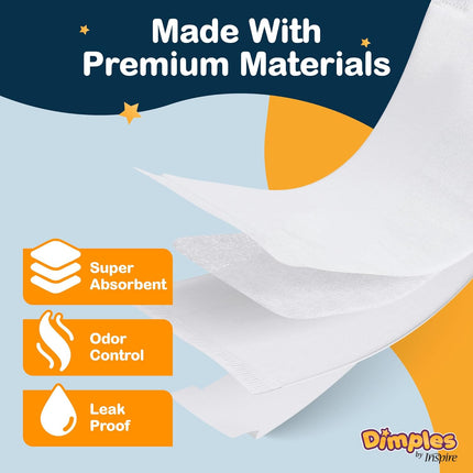 Baby Diaper Booster Pads – Dimples Doubler, One Size Fits All, 60 Pack