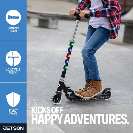 Kids Light Up Kick Scooter 2 Wheel LED Handlebar Wheels Foldable Ages 5+