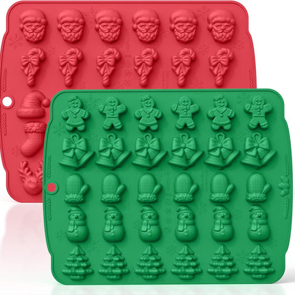 Christmas Silicone Molds – 60 Cavity, 11 Shapes for Candy, Chocolate & Wax DIY