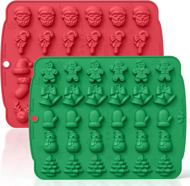 Christmas Silicone Molds – 60 Cavity, 11 Shapes for Candy, Chocolate & Wax DIY