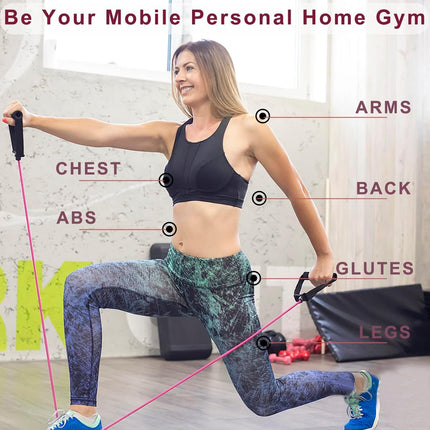 Resistance Bands with Handles for Home Workout, Pilates and Fitness Training
