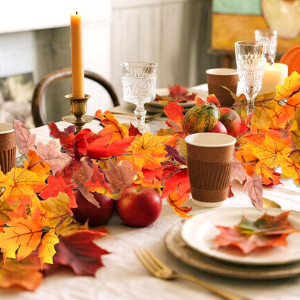2PCS Fall Leaf Garlands – Thanksgiving, Halloween, Christmas Party Decoration