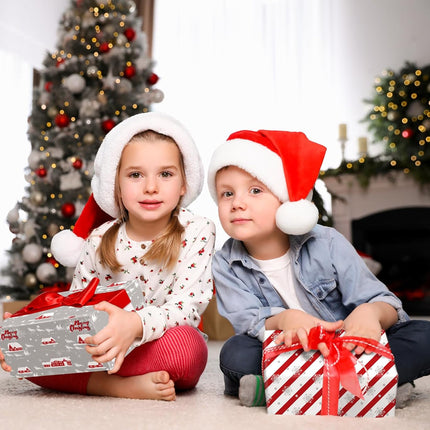 6-Pack White Christmas Wrapping Paper Recycled Jumbo Sheets, 28x40 Inches