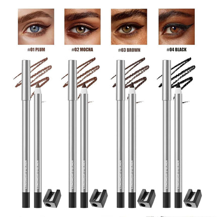 2PCS Waterproof Gel Eyeliner Pencils with Sharpener, Smudge-Proof, Long-Lasting, 4 Colors