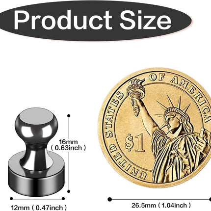 12PCS Strong Fridge Magnets – Whiteboard & Refrigerator Accessories, Black
