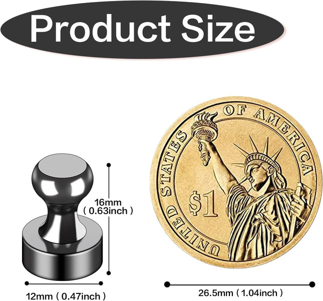 16Pcs Refrigerator Magnets – Black, Magnetic Locker & Calendar Accessories