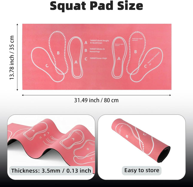 31" Squat Pad Non Slip Stabilizing Mat for Squats Lunges and Leg Workouts