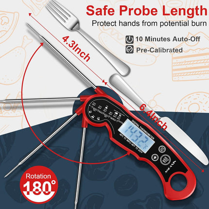 Digital Meat Thermometer Instant Read Waterproof BBQ Grill Backlight