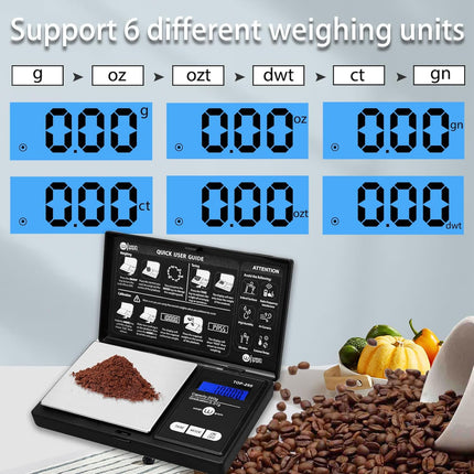 200g Digital Pocket Scale, 0.01g Accuracy with 100g Calibration Weight