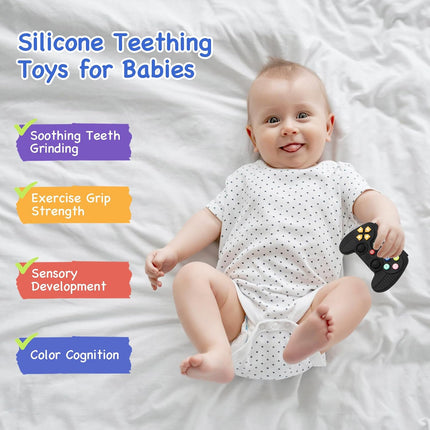 Silicone Teethers for Babies – 0-12 Months Sensory Chew Toys & Baby Gifts