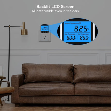 Smart Temperature Controller Outlet – 4 Timing Modes, LCD, Heating & Cooling