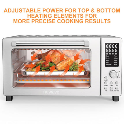 Bravo 10 in 1 Air Fryer Toaster Oven 21Qt Countertop Convection Stainless