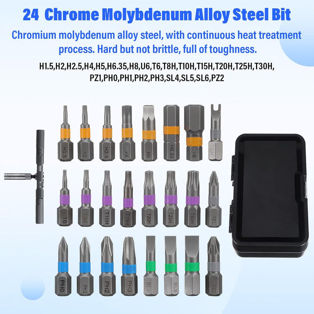 24-in-1 Magnetic Screwdriver Set – Multi-Function Ratchet Tool Kit for Home & Electronics