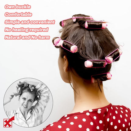 40PCS Foam Hair Rollers, 0.98" Heatless Curlers, Soft Overnight Sponge Rollers for Hair