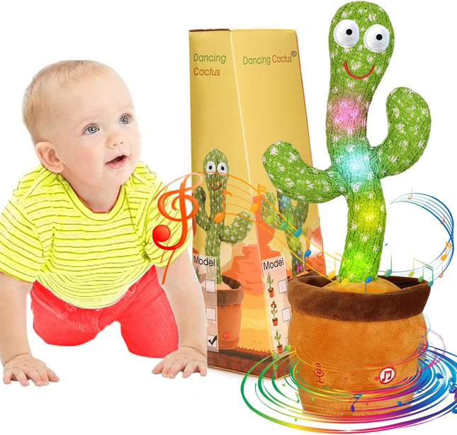 Talking Cactus Toy Interactive Dancing Mimicking Repeating Voice Toy for Kids