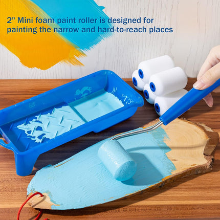 10 Pack 2 Inch Mini Foam Paint Rollers – Small Rollers for Cabinet & Wall Painting