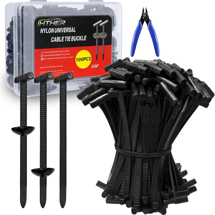 100PCS Upgraded Nylon Zip Ties – UV-Resistant, Heavy Duty for Car & Home Organization