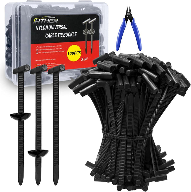 100PCS Upgraded Nylon Zip Ties – UV-Resistant, Heavy Duty for Car & Home Organization