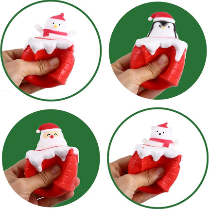 4 PCS Christmas Squishy Toys Party Favors Stocking Stuffers Goodie Bag Fillers