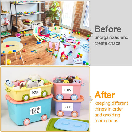 150 Removable Labels for Storage Bins – Blank Matte White, 6x4 Inch