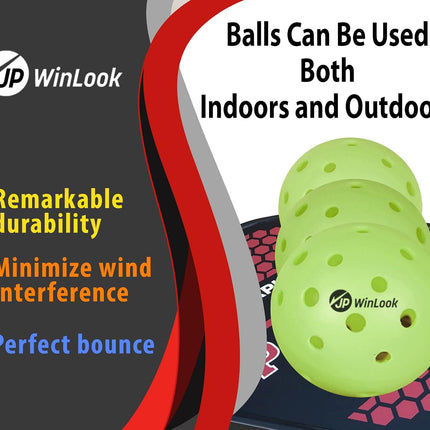 Pickleball Paddle Set with 2 Graphite Paddles, 3 Balls and Carry Bag for Indoor Outdoor