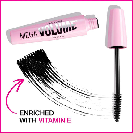 Mega Volume Mascara, Volumizing Waterproof Smudge-Resistant Vegan, Very Black