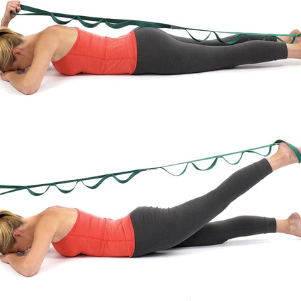 Stretching Strap with Exercise Book for Mobility, Yoga & Muscle Recovery